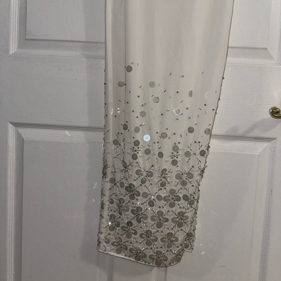 Oh Polly Hand Embellished Bandeau Maxi Dress in Ivory - Picture 6 of 8